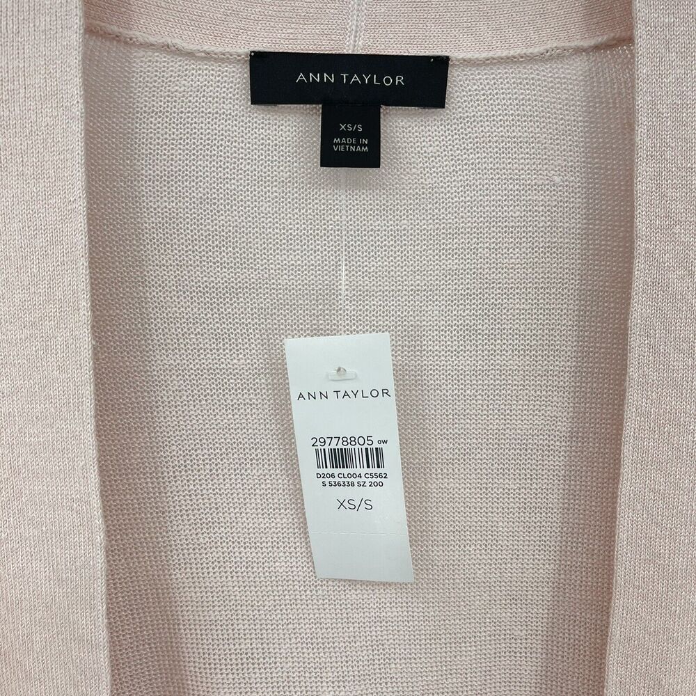 Ann Taylor Pink Lightweight Knit Open Front Cardigan Sweater Size XS - Small NWT - Picture 5 of 5